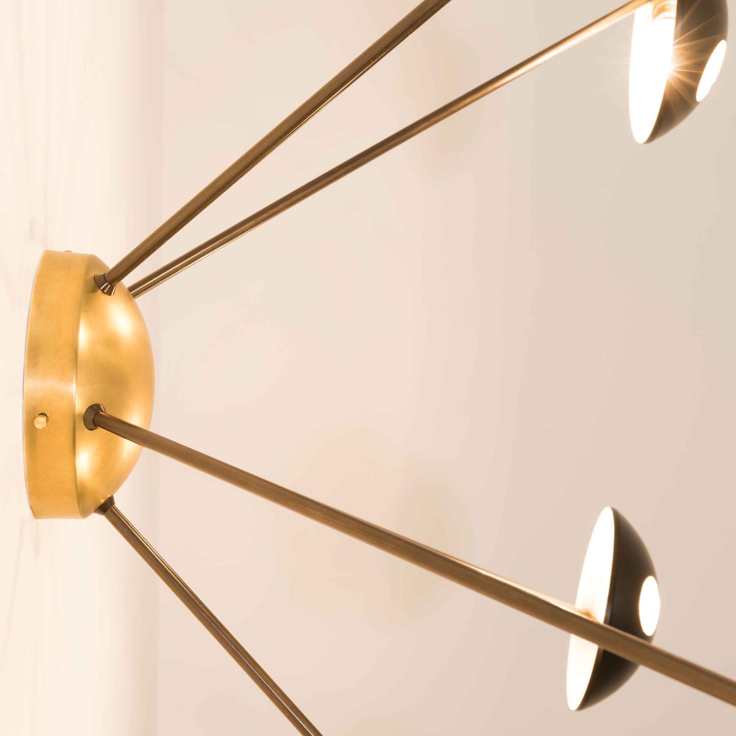 Design for Macha Helios Penta Ceiling or Wall-Mounted Polished Five-Armed Brass Lamp