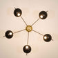 Design for Macha Helios Penta Ceiling or Wall-Mounted Unpolished Balanced Five-Armed Brass Lamp