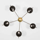 Design for Macha Helios Penta Ceiling or Wall-Mounted Unpolished Lucid Five-Armed Brass Lamp