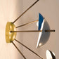 Design for Macha Helios Quinque I Ceiling or Wall-Mounted Chromed Opaque Five-Armed Brass Lamp