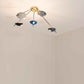 Design for Macha Helios Quinque I Ceiling or Wall-Mounted Unpolished Lucid Five-Armed Brass Lamp
