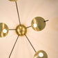 Design for Macha Helios Quinque II Ceiling or Wall-Mounted Chromed Opaque Five-Armed Brass Lamp