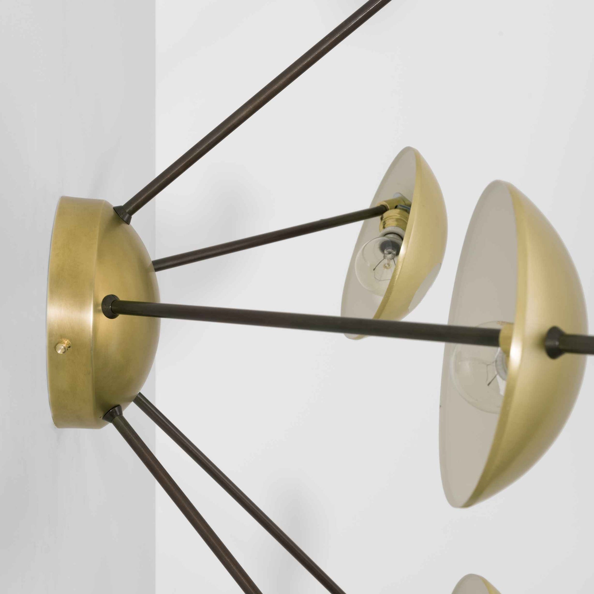Design for Macha Helios Quinque II Ceiling or Wall-Mounted Chromed Opaque Five-Armed Brass Lamp