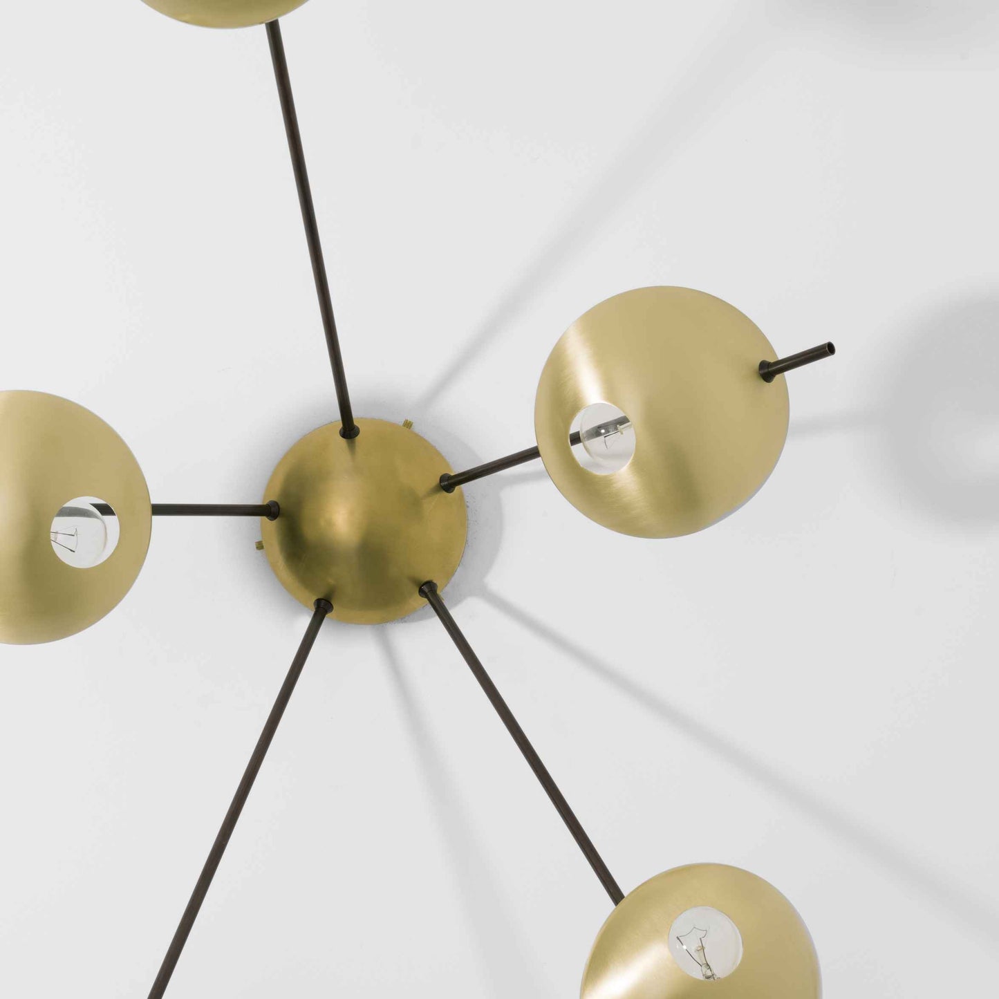 Design for Macha Helios Quinque II Ceiling or Wall-Mounted Unpolished Lucid Five-Armed Brass Lamp