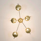 Design for Macha Helios Quinque II Ceiling or Wall-Mounted Unpolished Opaque Five-Armed Brass Lamp
