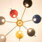 Design for Macha Helios Septem I Ceiling or Wall-Mounted Unpolished Balanced Seven-Armed Brass Lamp