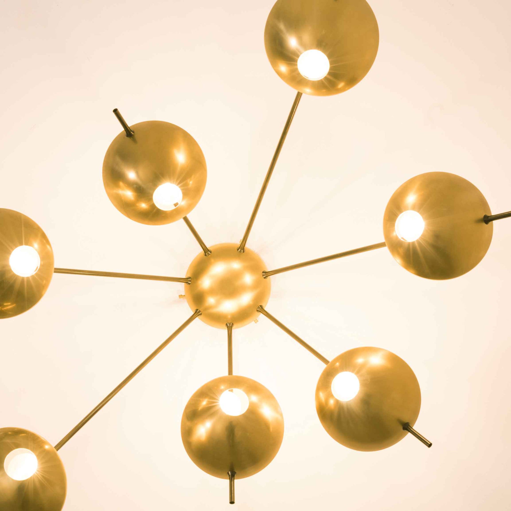 Design for Macha Helios Septem II Ceiling or Wall-Mounted Bronze Seven-Armed Brass Lamp