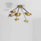 Design for Macha Helios Septem II Ceiling or Wall-Mounted Polished Brushed Seven-Armed Brass Lamp