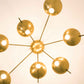 Design for Macha Helios Septem II Ceiling or Wall-Mounted Unpolished Balanced Seven-Armed Brass Lamp