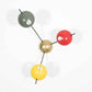 Design for Macha Helios Tribus I Ceiling or Wall-Mounted Polished Three-Armed Brass Lamp
