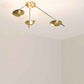 Design for Macha Helios Tribus II Ceiling or Wall-Mounted Polished Three-Armed Brass Lamp