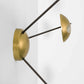 Design for Macha Helios Tribus II Ceiling or Wall-Mounted Unpolished Lucid Three-Armed Brass Lamp