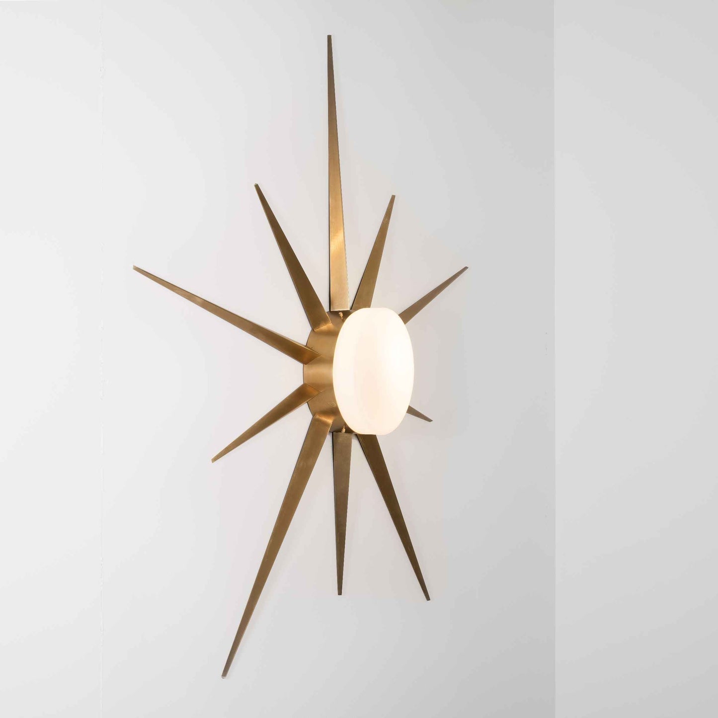 Design for Macha Solare Capri Ceiling or Wall-Mounted Chromed Lucid Ten-Armed Brass Lamp