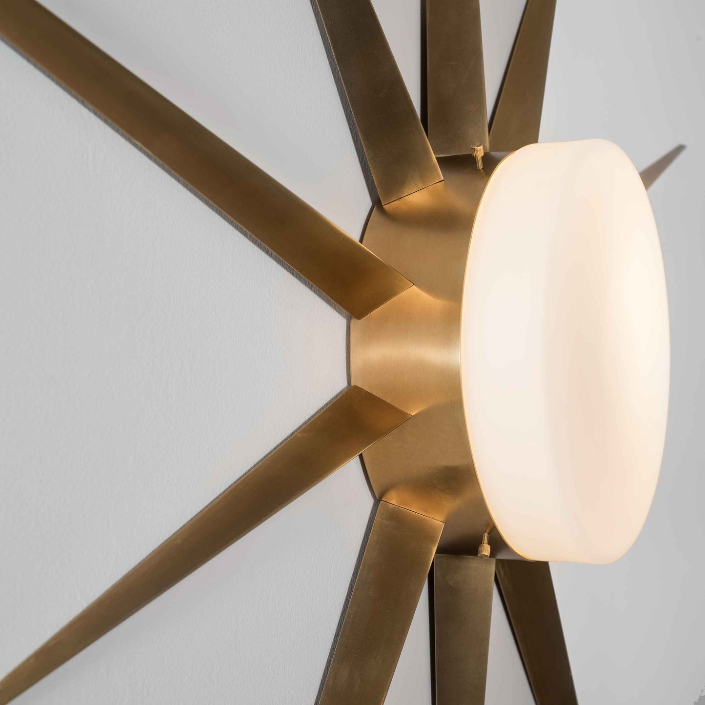 Design for Macha Solare Capri Ceiling or Wall-Mounted Chromed Lucid Ten-Armed Brass Lamp