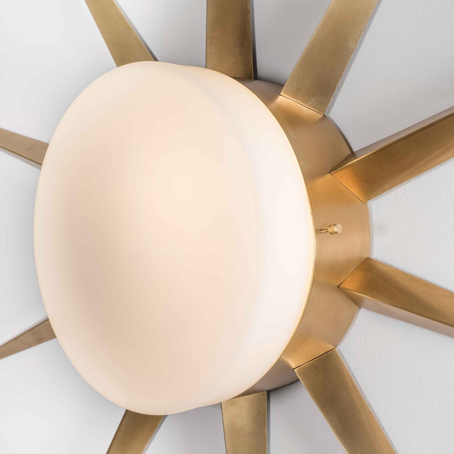 Design for Macha Solare Capri Ceiling or Wall-Mounted Chromed Opaque Ten-Armed Brass Lamp