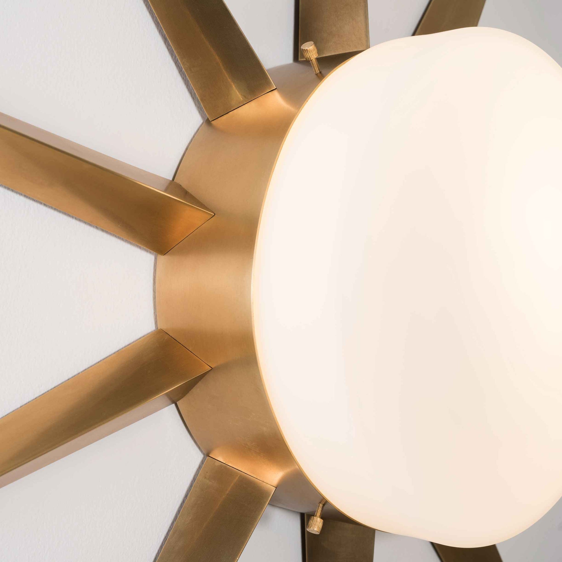 Design for Macha Solare Capri Ceiling or Wall-Mounted Polished Brushed Ten-Armed Brass Lamp
