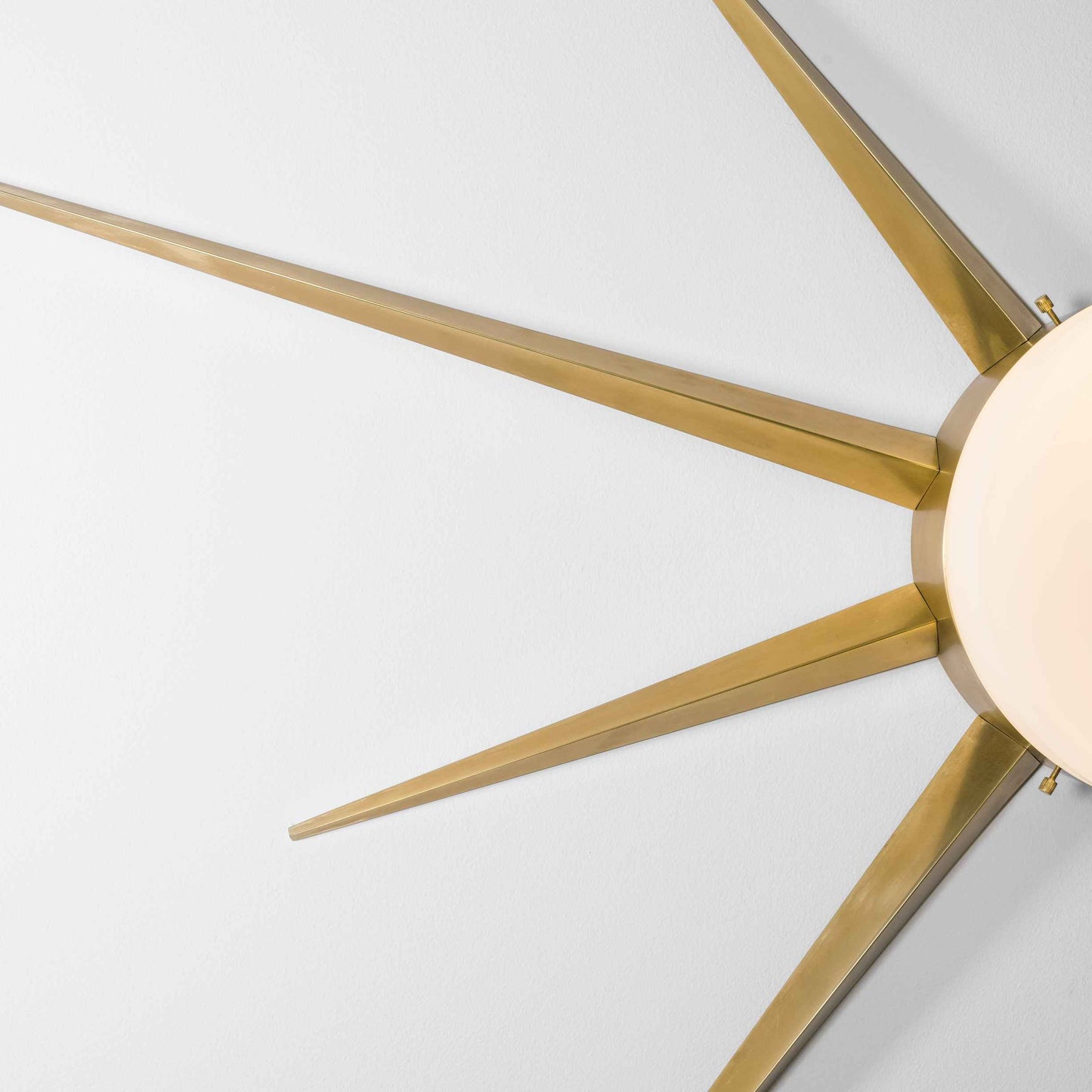 Design for Macha Solare Capri Ceiling or Wall-Mounted Unpolished Lucid Ten-Armed Brass Lamp