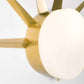 Design for Macha Solare Classic Ceiling or Wall-Mounted Unpolished Lucid Six-Armed Brass Lamp