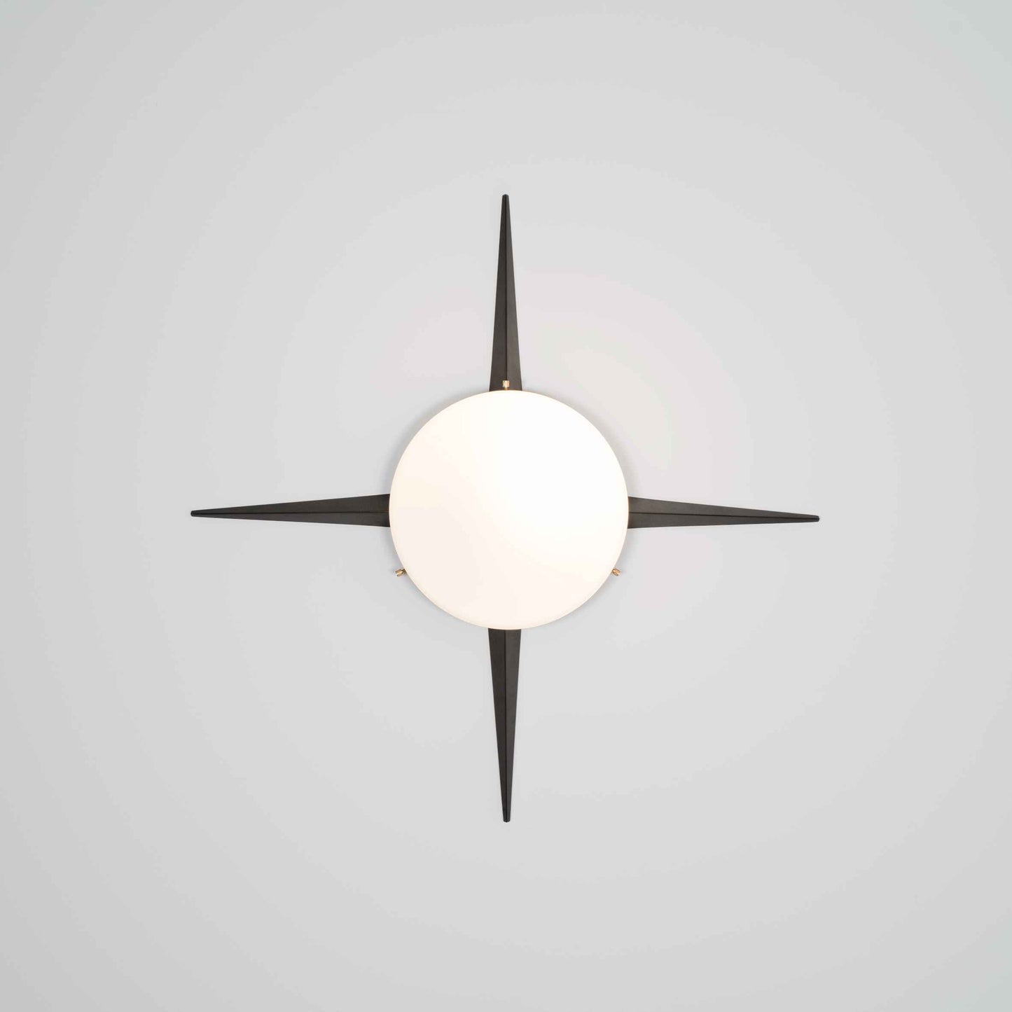 Design for Macha Solare Cross Ceiling or Wall-Mounted Unpolished Lucid Four-Armed Brass Lamp