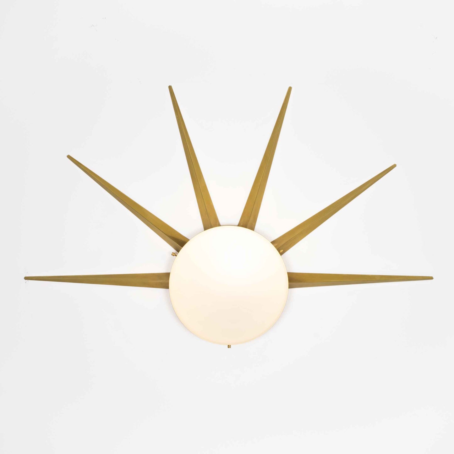 Design for Macha Solare Dawn Ceiling or Wall-Mounted Unpolished Balanced Six-Armed Brass Lamp