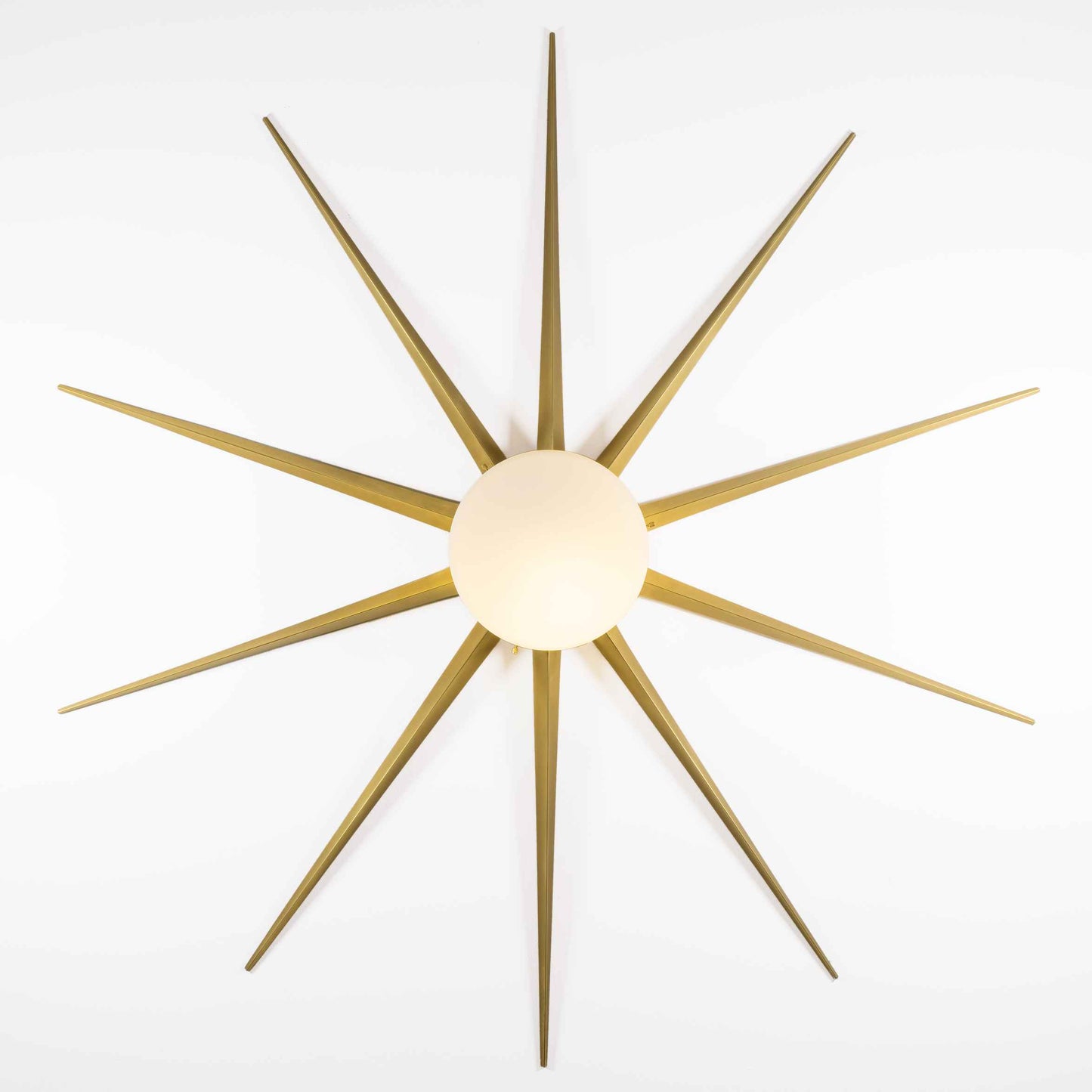 Design for Macha Solare Fireworks Ceiling or Wall-Mounted Bronze Ten-Armed Brass Lamp
