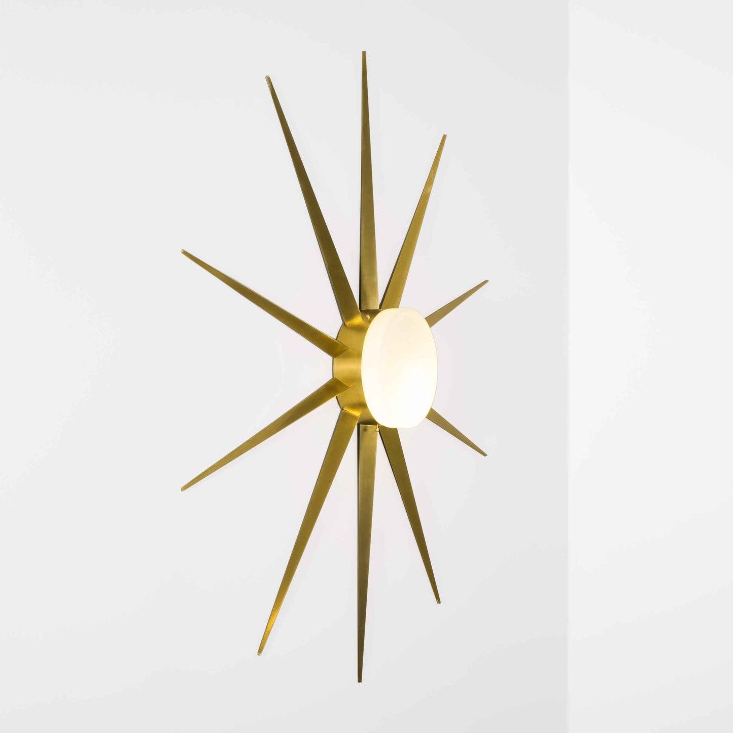 Design for Macha Solare Fireworks Ceiling or Wall-Mounted Polished Ten-Armed Brass Lamp