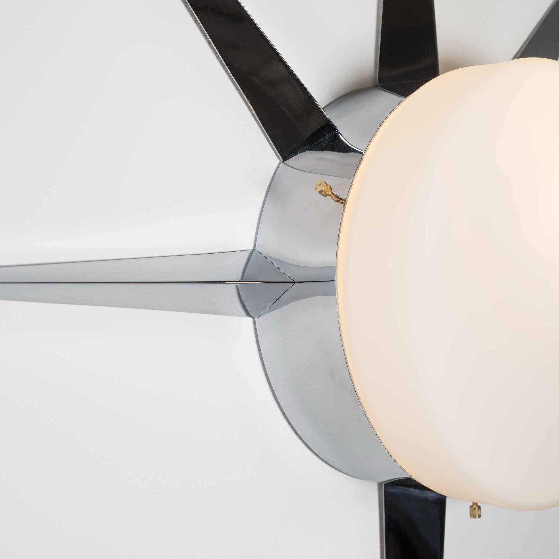 Design for Macha Solare Palm Ceiling or Wall-Mounted Chromed Lucid Six-Armed Brass Lamp