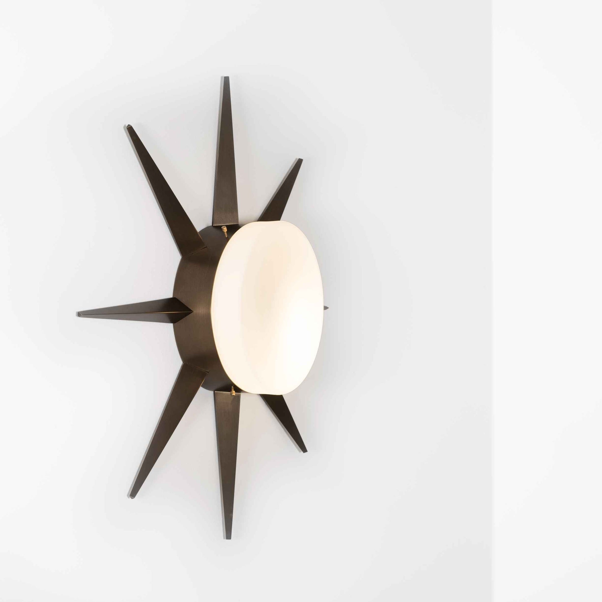 Design for Macha Solare Punk Ceiling or Wall-Mounted Blackened Eight-Armed Brass Lamp
