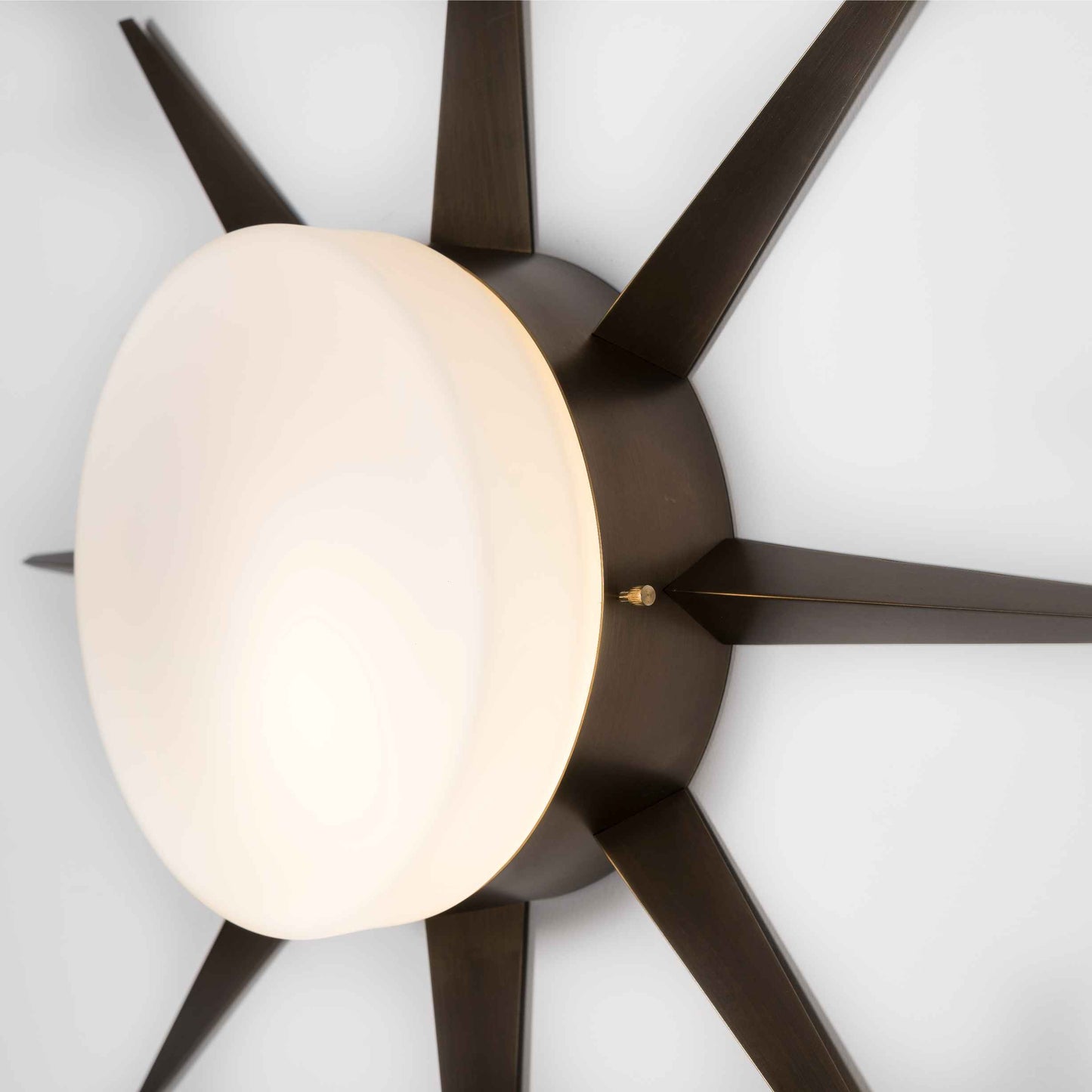 Design for Macha Solare Punk Ceiling or Wall-Mounted Chromed Lucid Eight-Armed Brass Lamp