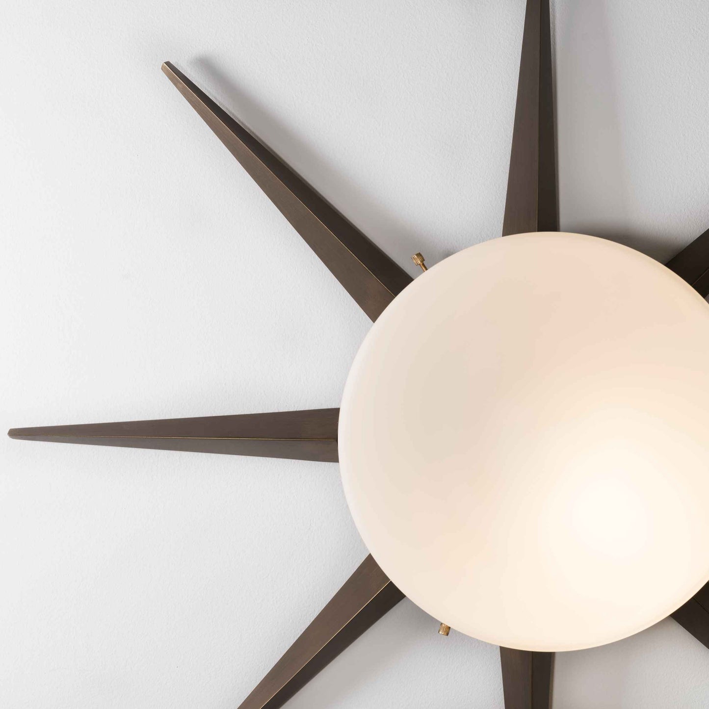 Design for Macha Solare Punk Ceiling or Wall-Mounted Chromed Lucid Eight-Armed Brass Lamp