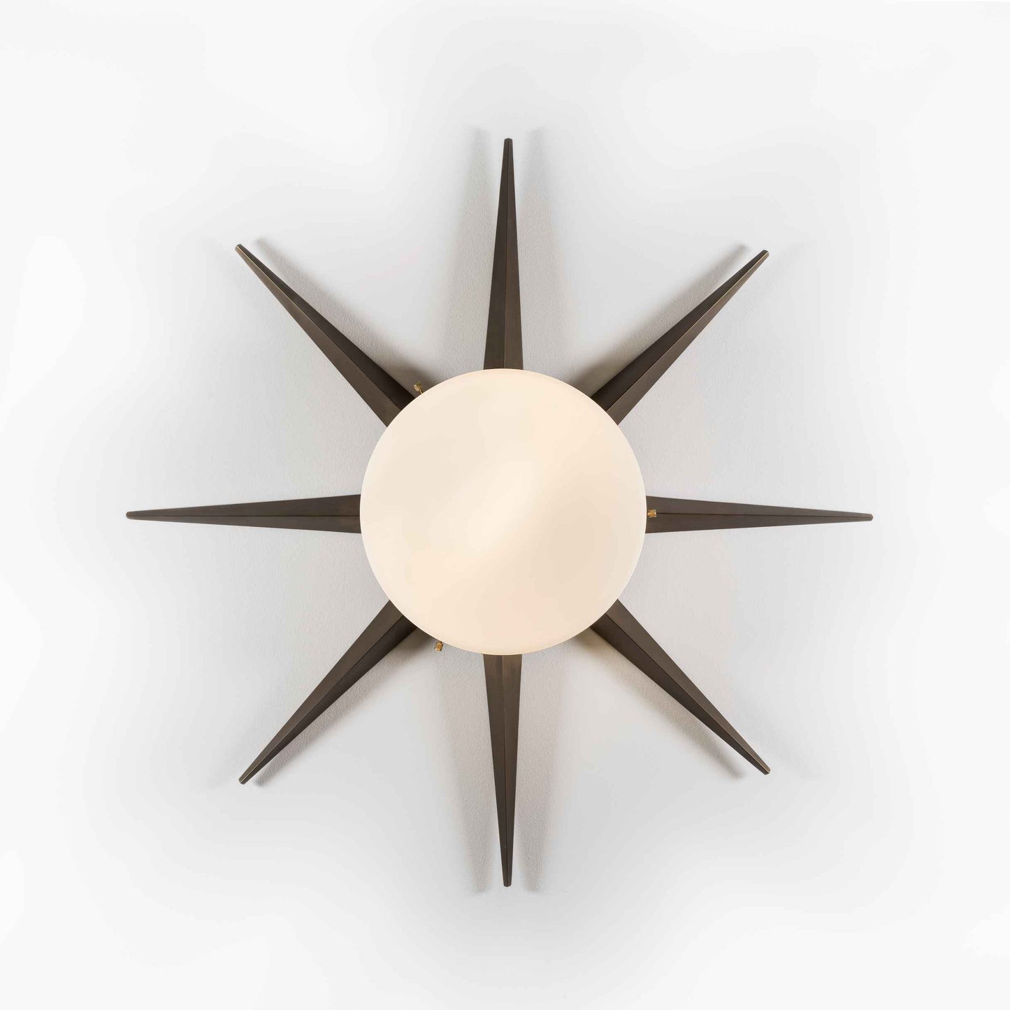 Design for Macha Solare Punk Ceiling or Wall-Mounted Polished Brushed Eight-Armed Brass Lamp