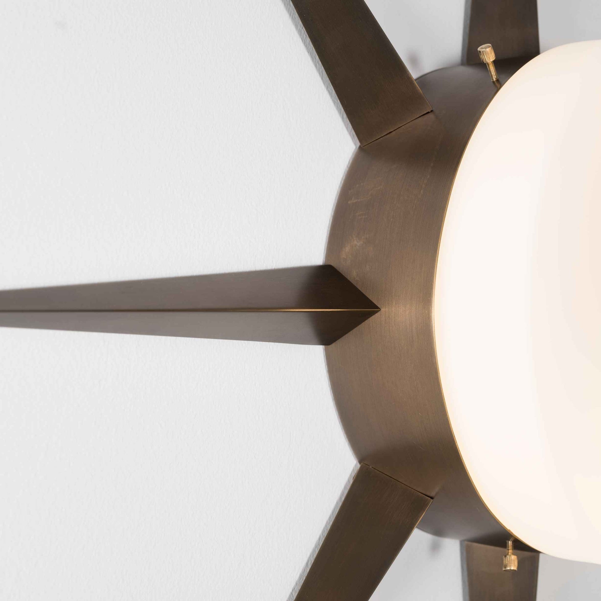 Design for Macha Solare Punk Ceiling or Wall-Mounted Polished Eight-Armed Brass Lamp