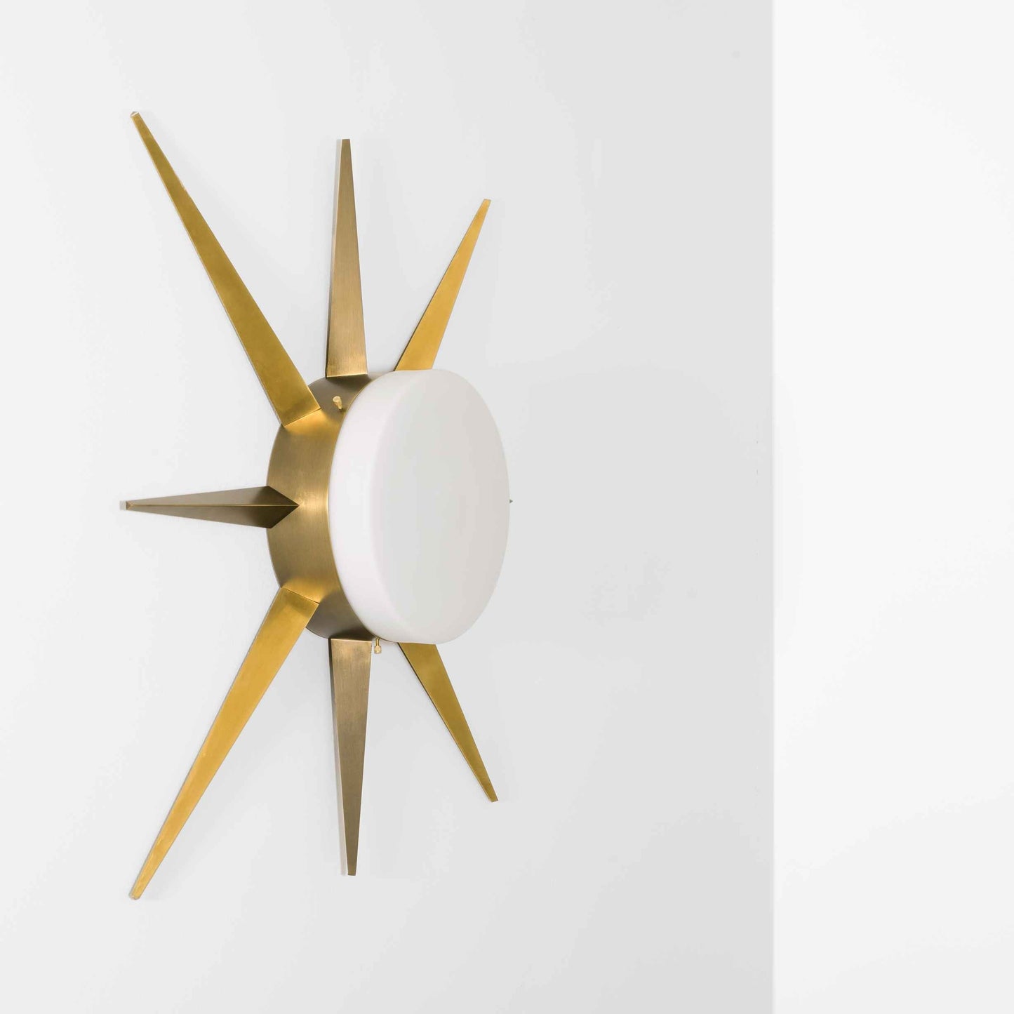 Design for Macha Solare Windrose Ceiling or Wall-Mounted Chromed Lucid Eight-Armed Brass Lamp