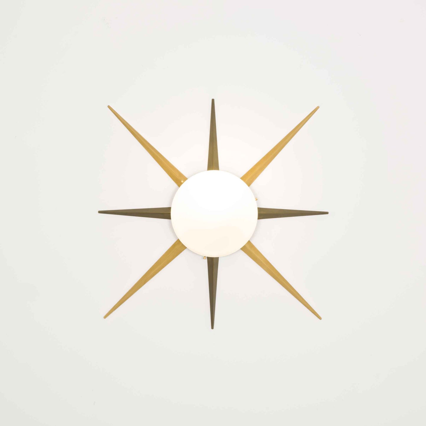 Design for Macha Solare Windrose Ceiling or Wall-Mounted Unpolished Balanced Eight-Armed Brass Lamp