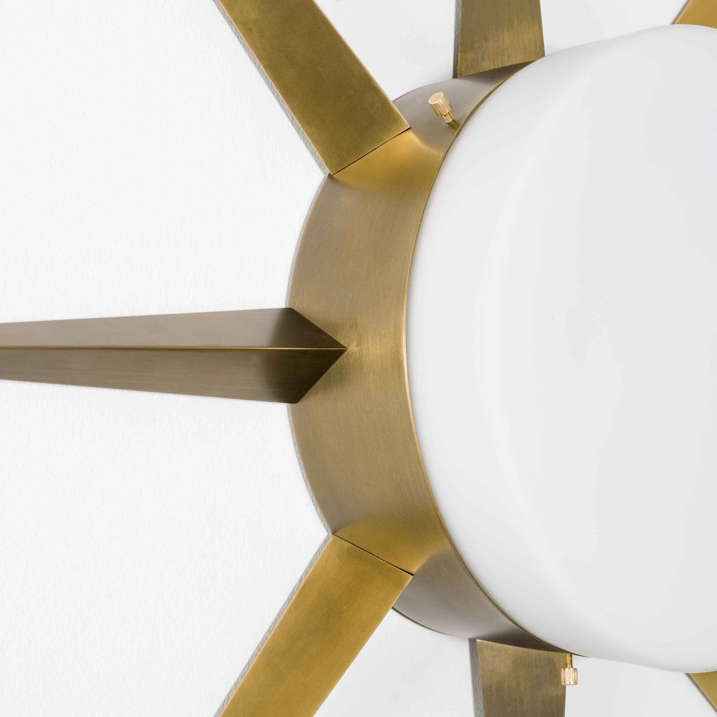 Design for Macha Solare Windrose Ceiling or Wall-Mounted Unpolished Balanced Eight-Armed Brass Lamp