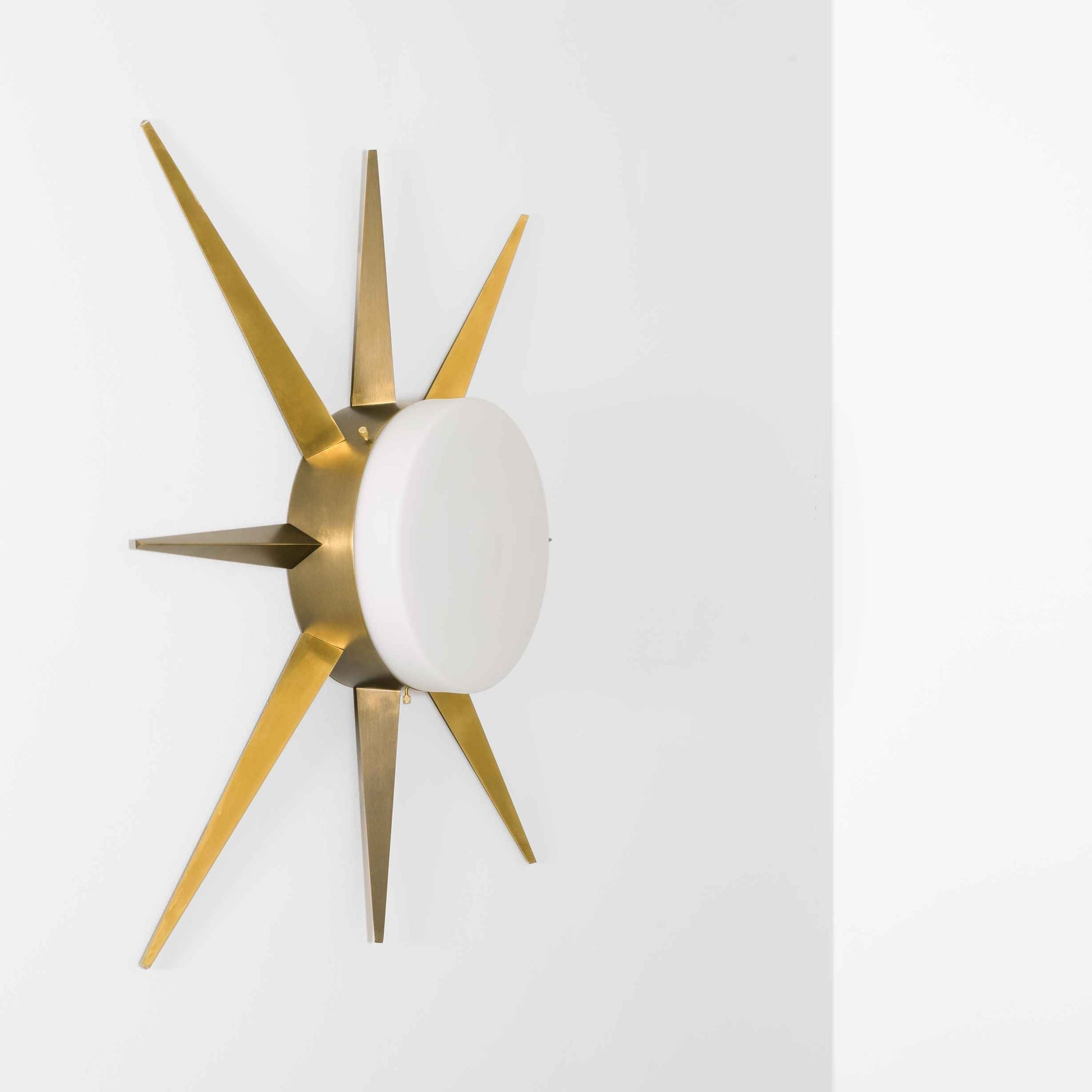 Design for Macha Solare Windrose Ceiling or Wall-Mounted Unpolished Lucid Eight-Armed Brass Lamp