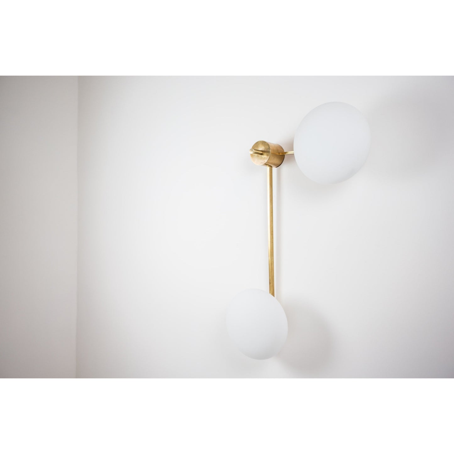 Design for Macha Stella 12:15 Ceiling or Wall-Mounted Chrome Lucid Two-Armed Brass Lamp