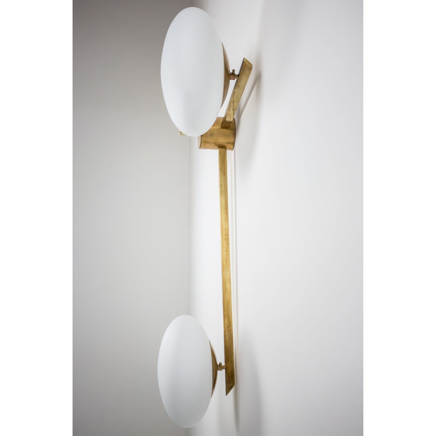 Design for Macha Stella 12:15 Ceiling or Wall-Mounted Chrome Lucid Two-Armed Brass Lamp