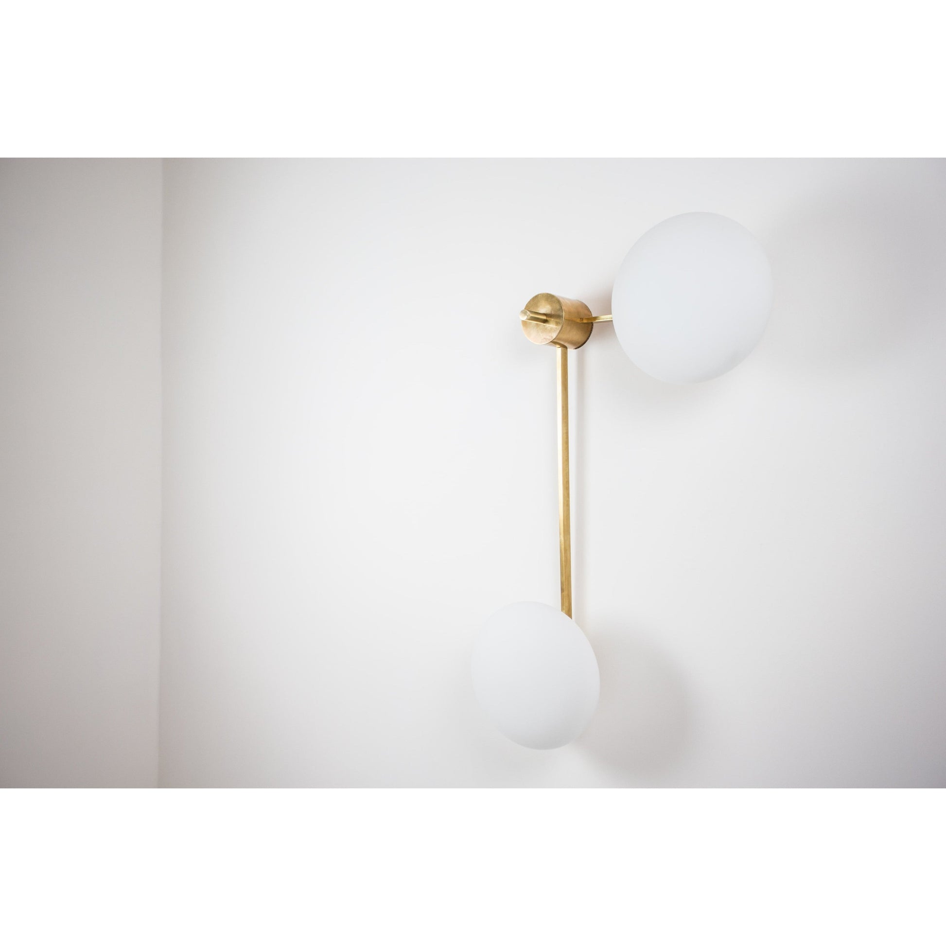 Design for Macha Stella 12:15 Ceiling or Wall-Mounted Chrome Opaque Two-Armed Brass Lamp