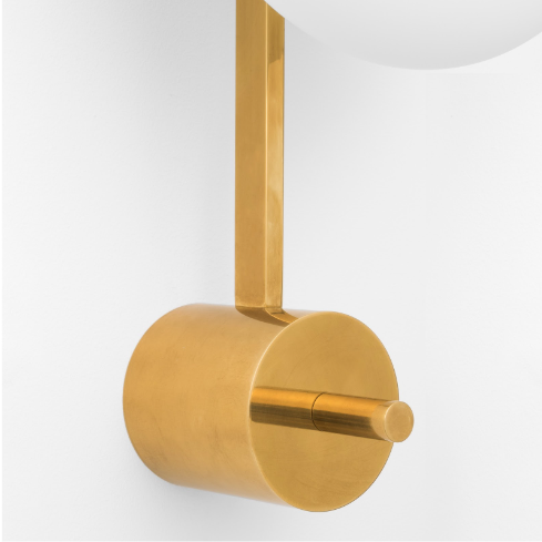 Design for Macha Stella 12:15 Ceiling or Wall-Mounted Unpolished Lucid Two-Armed Brass Lamp