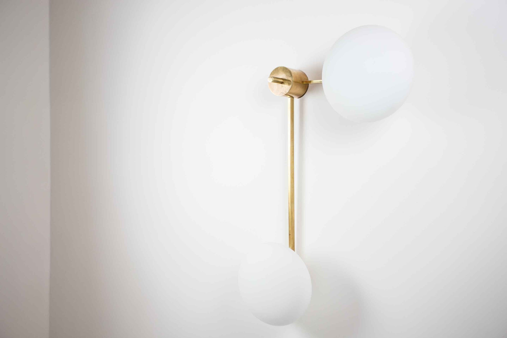 Design for Macha Stella Baby Ceiling or Wall-Mounted Chromed Lucid Two-Armed Brass Lamp