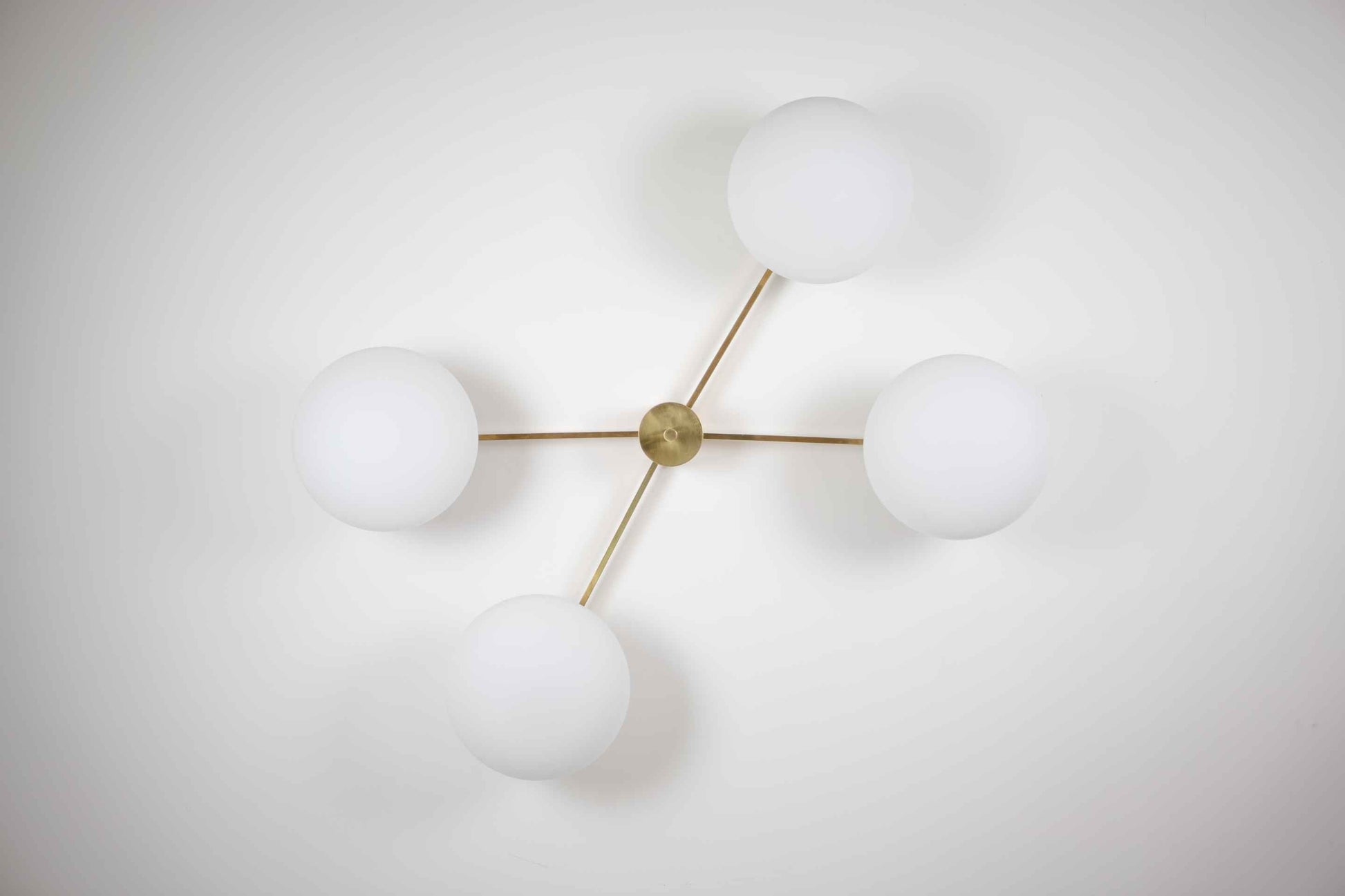 Design for Macha Stella Butterfly Ceiling or Wall-Mounted Chromed Lucid Four-Armed Brass Lamp
