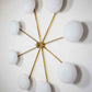Design for Macha Stella Canopy Ceiling or Wall-Mounted Chromed Opaque Eight-Armed Brass Lamp