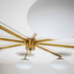 Design for Macha Stella Canopy Ceiling or Wall-Mounted Polished Brushed Eight-Armed Brass Lamp