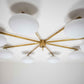 Design for Macha Stella Canopy Ceiling or Wall-Mounted Unpolished Lucid Eight-Armed Brass Lamp