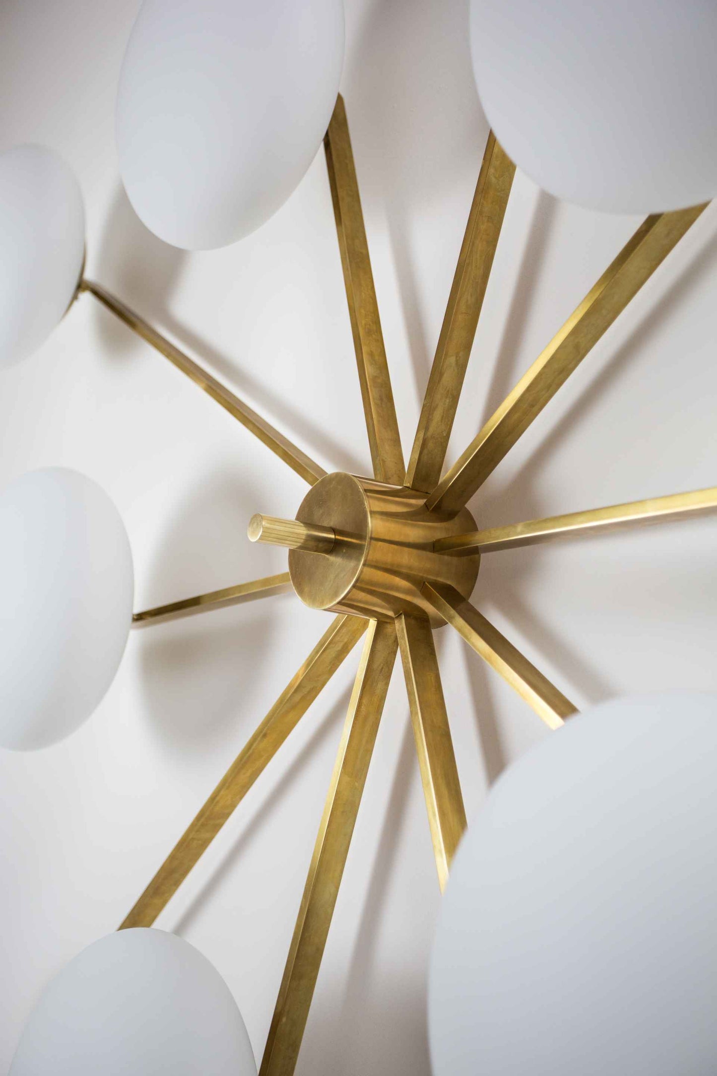 Design for Macha Stella Cosmos Ceiling or Wall-Mounted Blackened Ten-Armed Brass Lamp