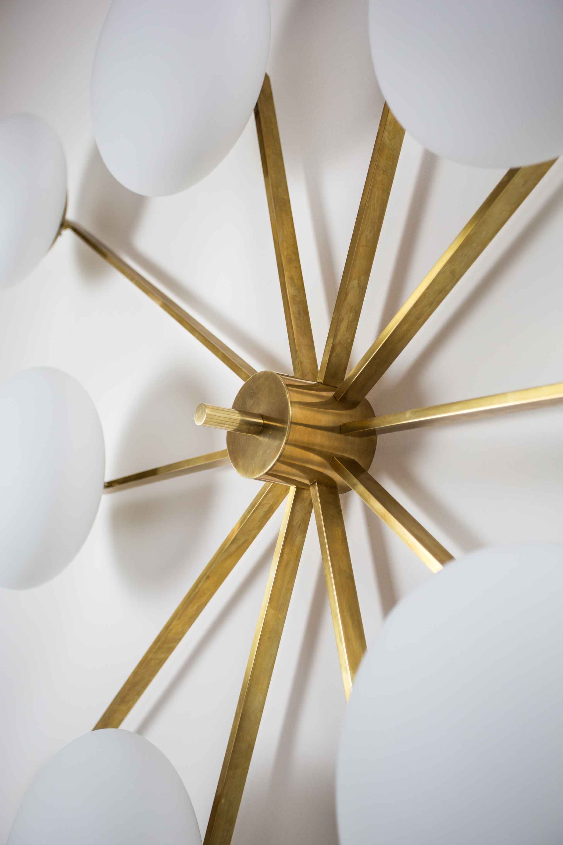 Design for Macha Stella Cosmos Ceiling or Wall-Mounted Polished Ten-Armed Brass Lamp