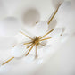Design for Macha Stella Cosmos Ceiling or Wall-Mounted Unpolished Balanced Ten-Armed Brass Lamp