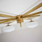 Design for Macha Stella Cosmos Ceiling or Wall-Mounted Unpolished Balanced Ten-Armed Brass Lamp