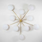 Design for Macha Stella Cosmos Ceiling or Wall-Mounted Unpolished Opaque Ten-Armed Brass Lamp